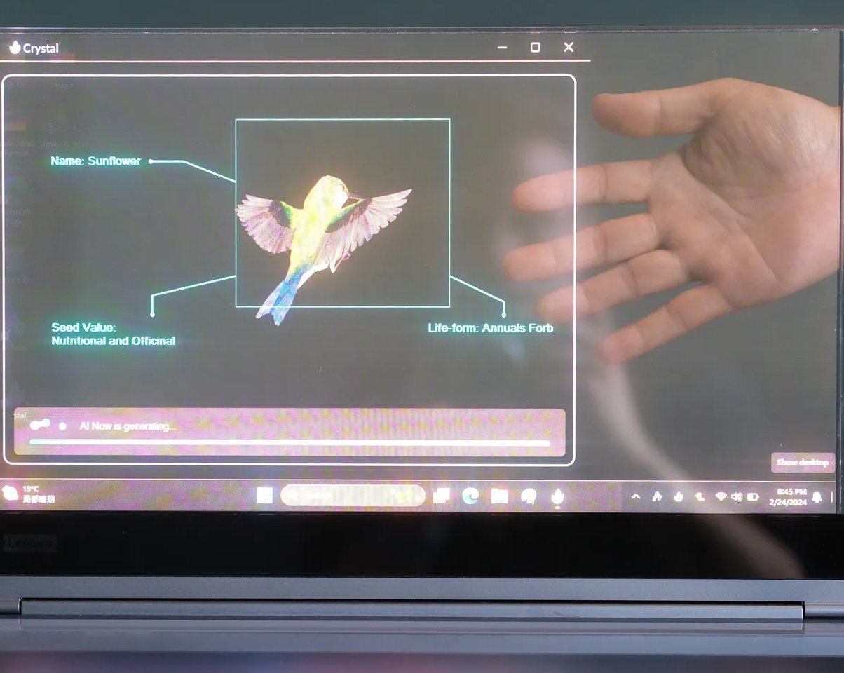 Lenovo показала ноутбук с прозрачным MicroLED-дисплеем